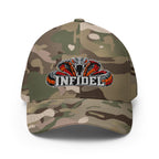 Front view of multicam green Infidel Cobra King Flexfit hat