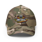 Front view of multicam green Infidel Coiled Cobra Flexfit hat