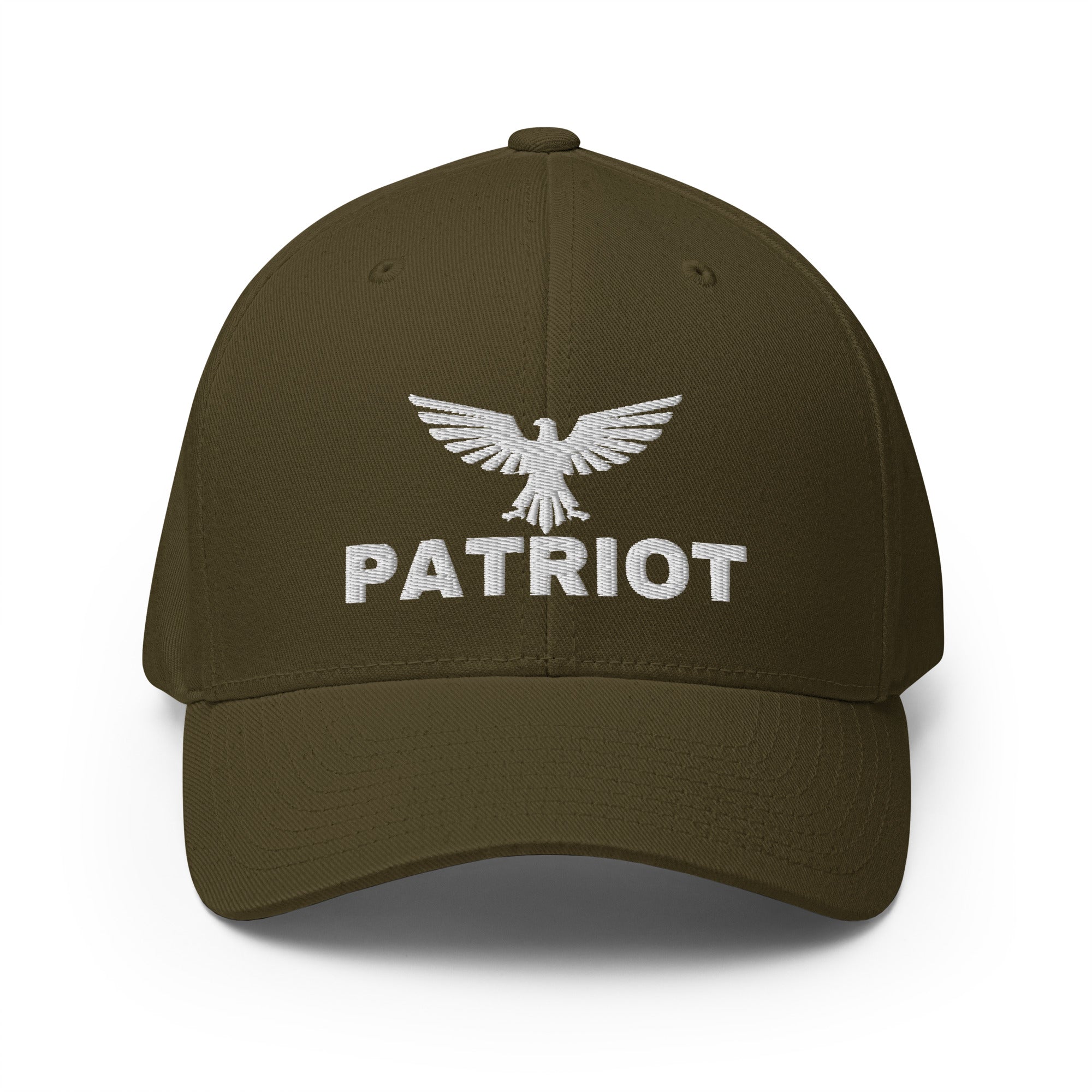 Brown cap with 'Patriot' and an eagle logo on a white background