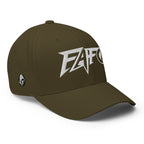 Right-front view of olive FAFO Power Flexfit hat