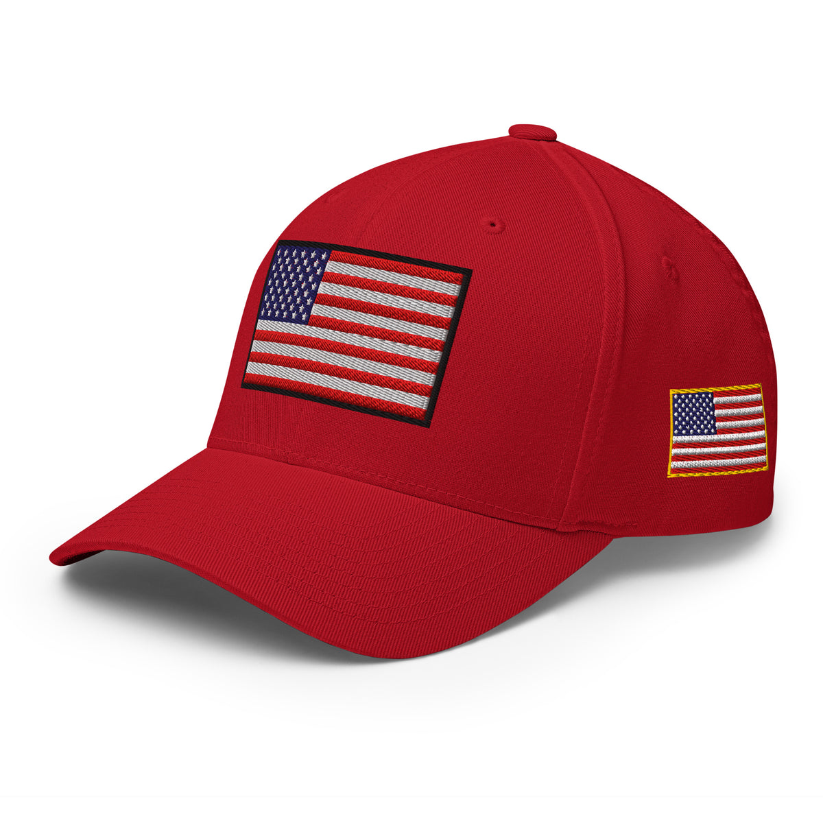 Old Glory American Flag Flexfit Hat in Red, left front view