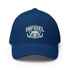Front view of royal blue Infidel War Pig Flexfit hat