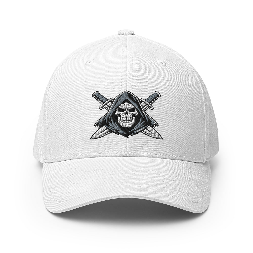 White cap with logo on a white background