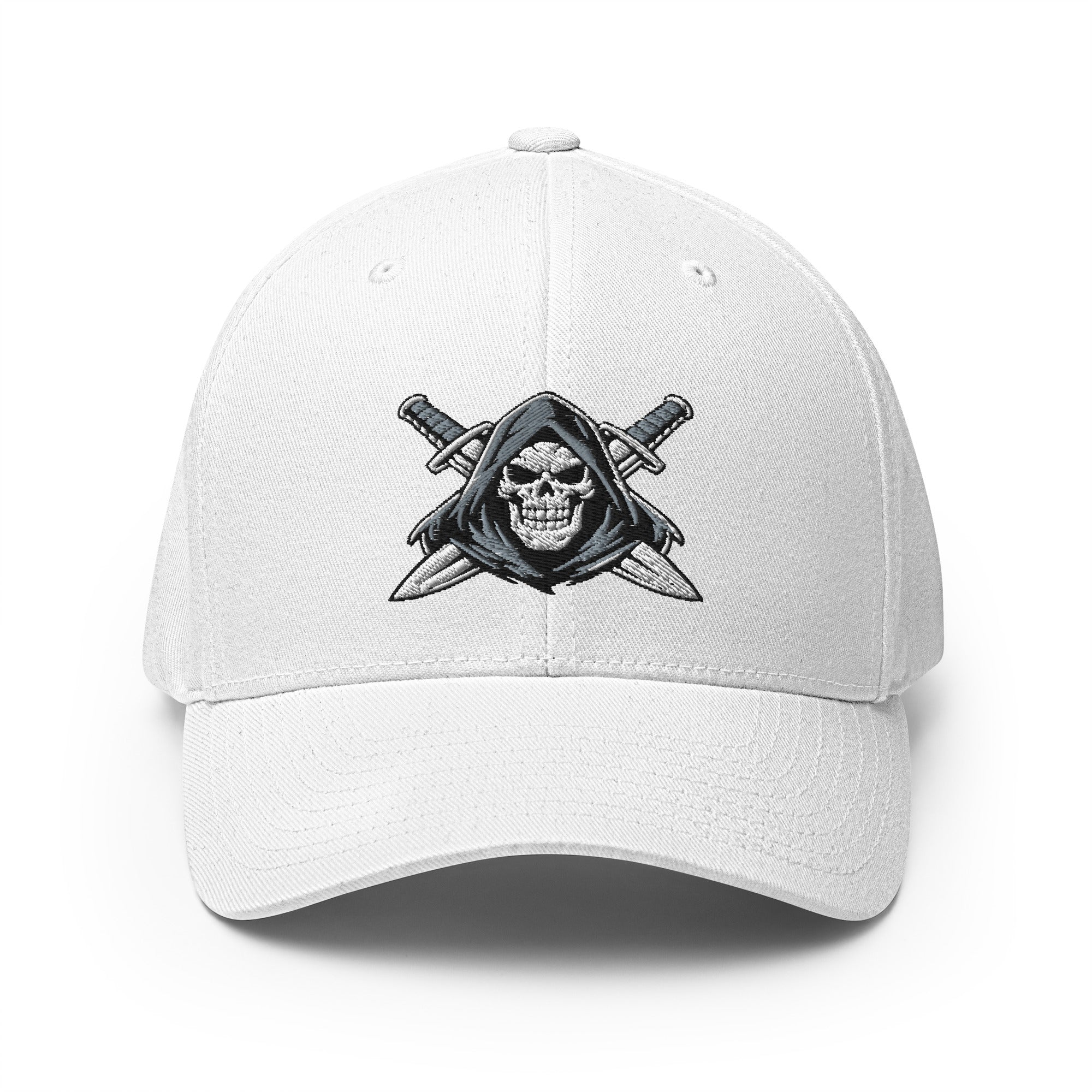 White cap with logo on a white background