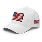 Old Glory American Flag Flexfit Hat in White, left front view