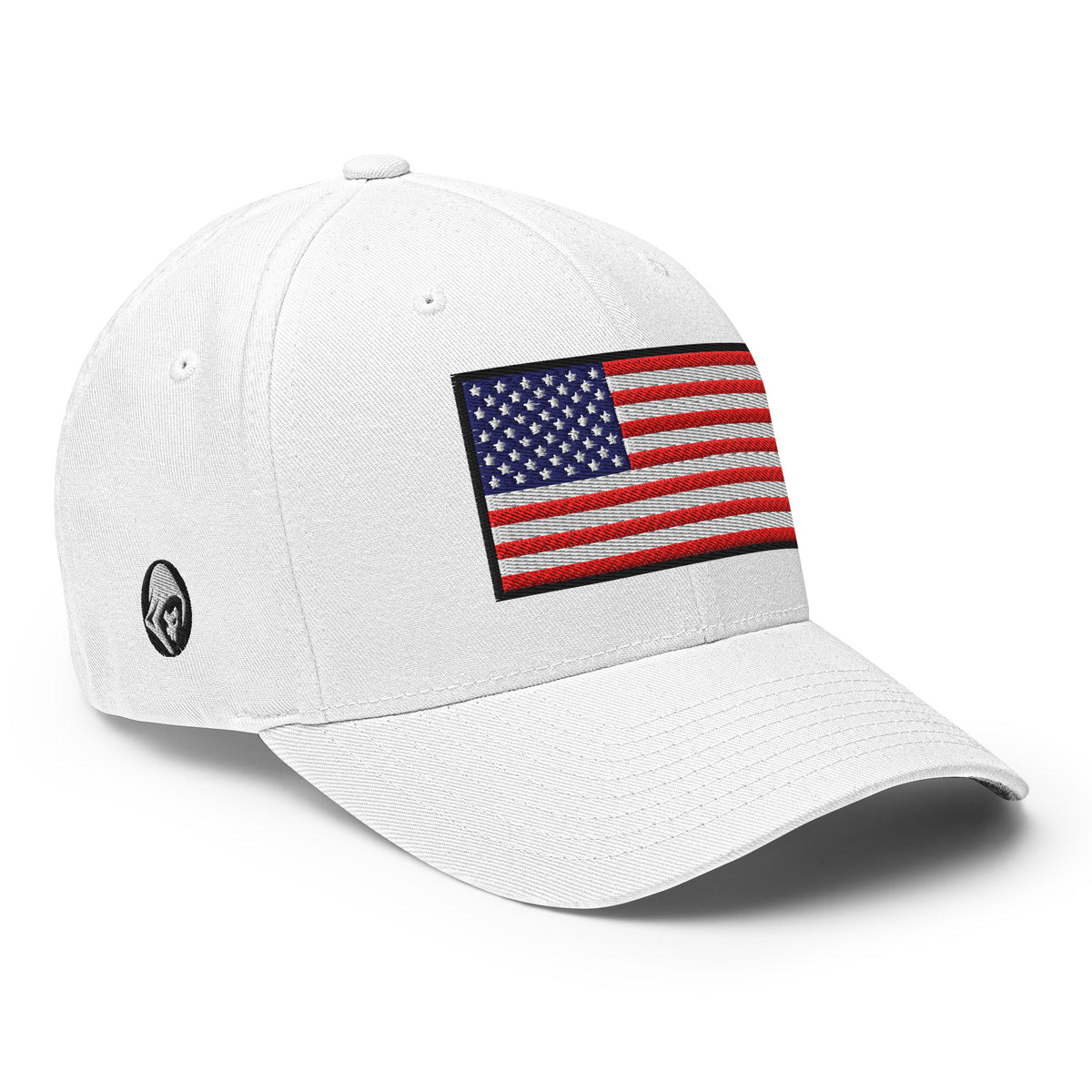 Old Glory American Flag Flexfit Hat in White, right front view