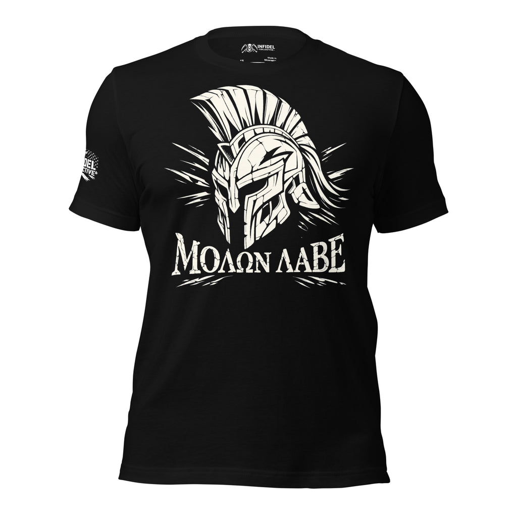 Come and Take It Spartan Molon Labe graphic black tee from Infidel Collective