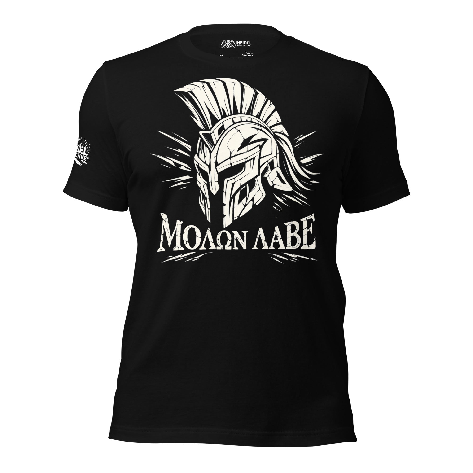 Come and Take It Spartan Molon Labe graphic black tee from Infidel Collective