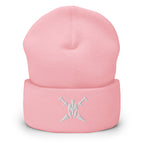Baby Pink, beanie, with embroidered Call to Arms, front view