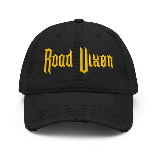 Road Vixen Distressed Ball Cap - Yellow Stitch  Infidel Collective