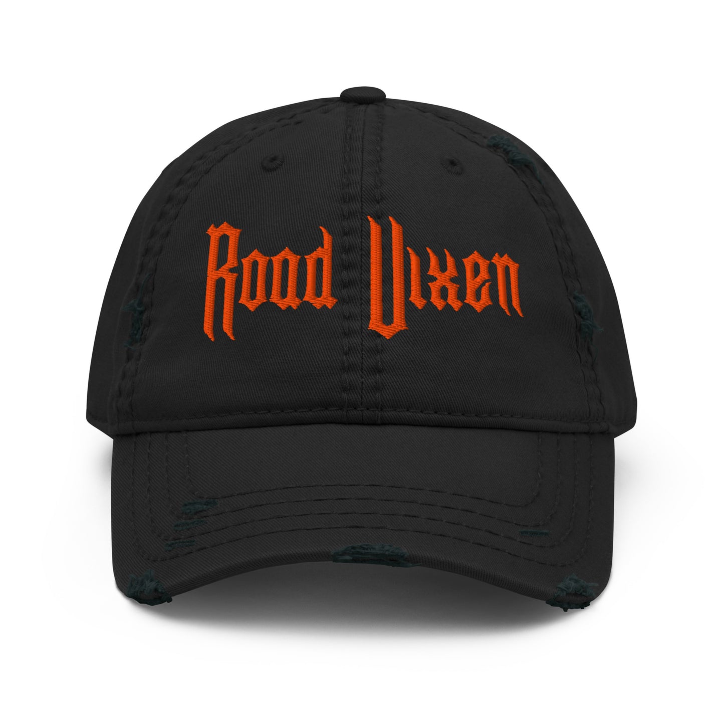Road Vixen Distressed Dad Hat - Orange Stitch  Infidel Collective