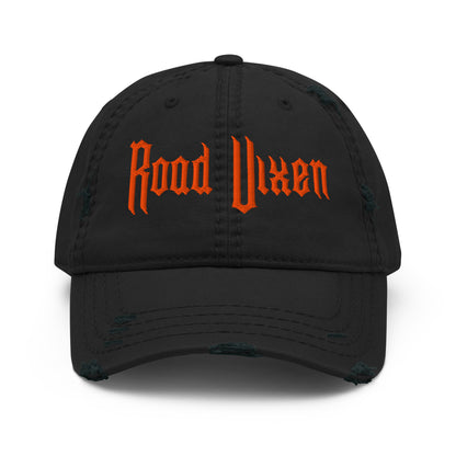 Road Vixen Distressed Dad Hat - Orange Stitch  Infidel Collective