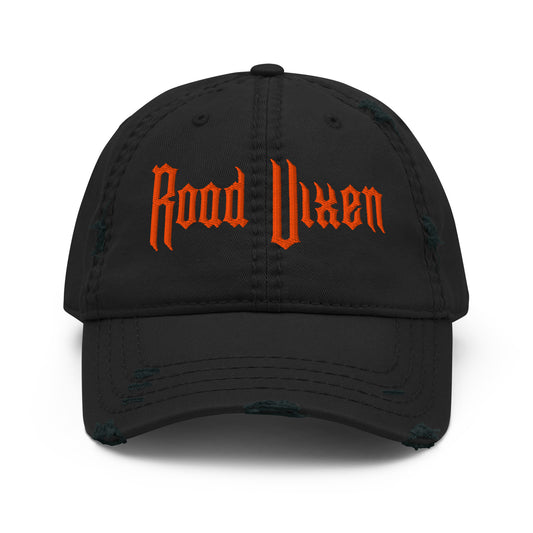 Road Vixen Distressed Dad Hat - Orange Stitch  Infidel Collective