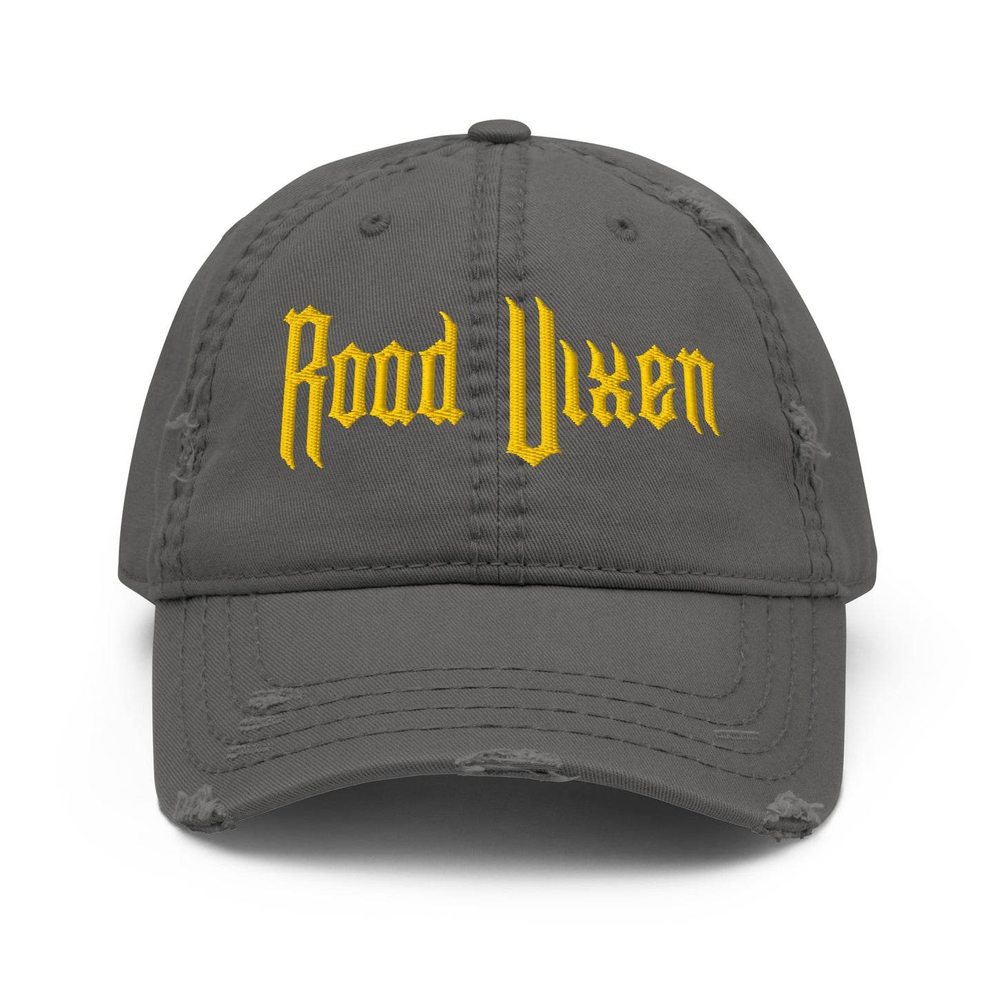 Road Vixen Distressed Ball Cap - Yellow Stitch  Infidel Collective