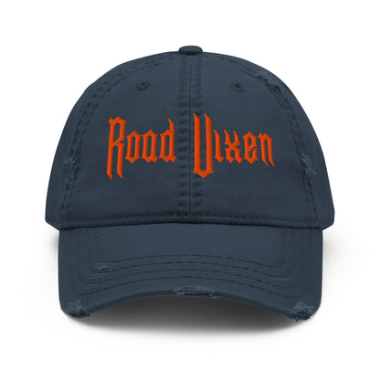 Road Vixen Distressed Dad Hat - Orange Stitch  Infidel Collective