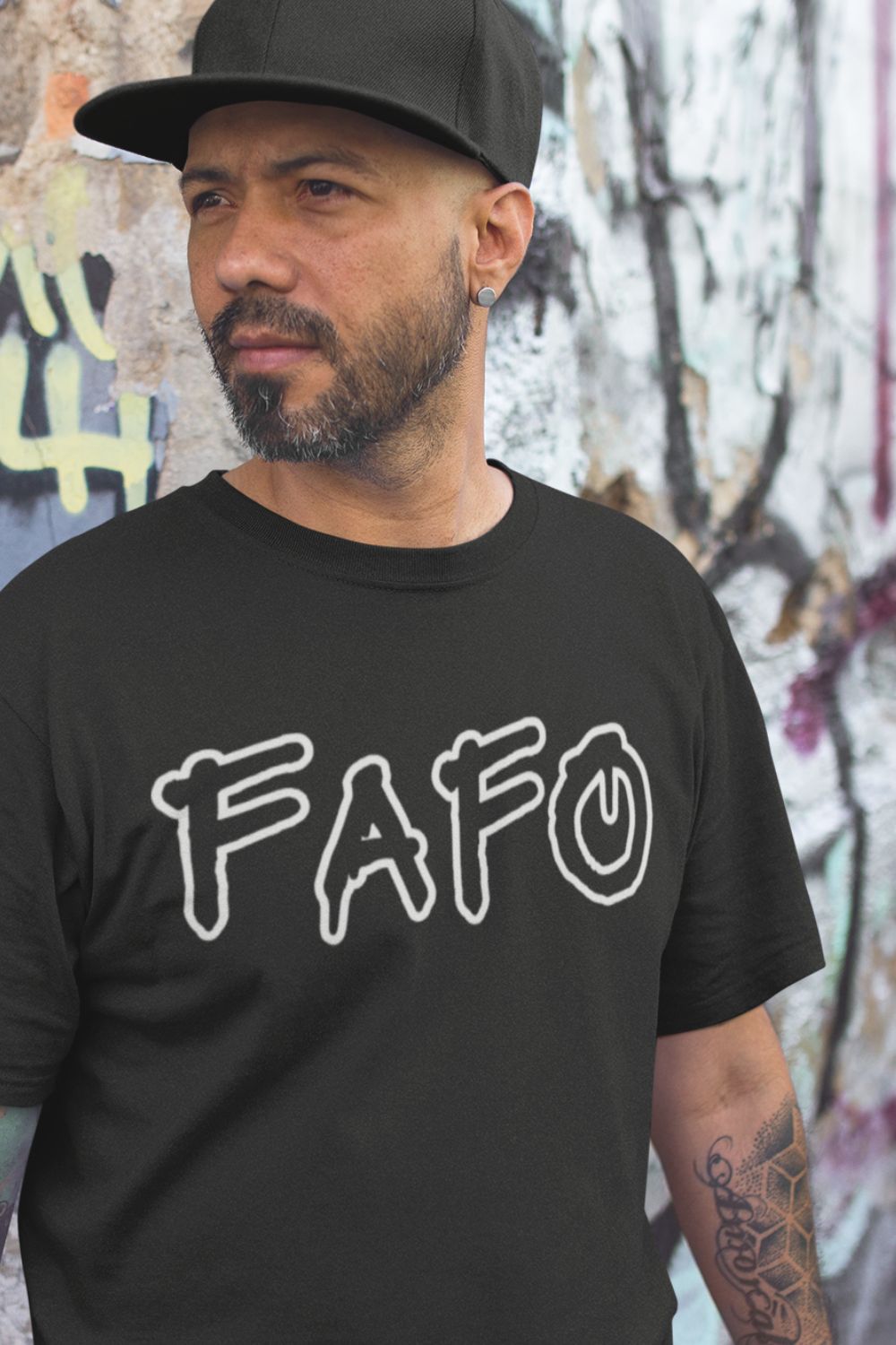 T-Shirt  Graphic Tees Men & Women Want – NSFW FAFO Spray Paint Black T Shirt Infidel Collective