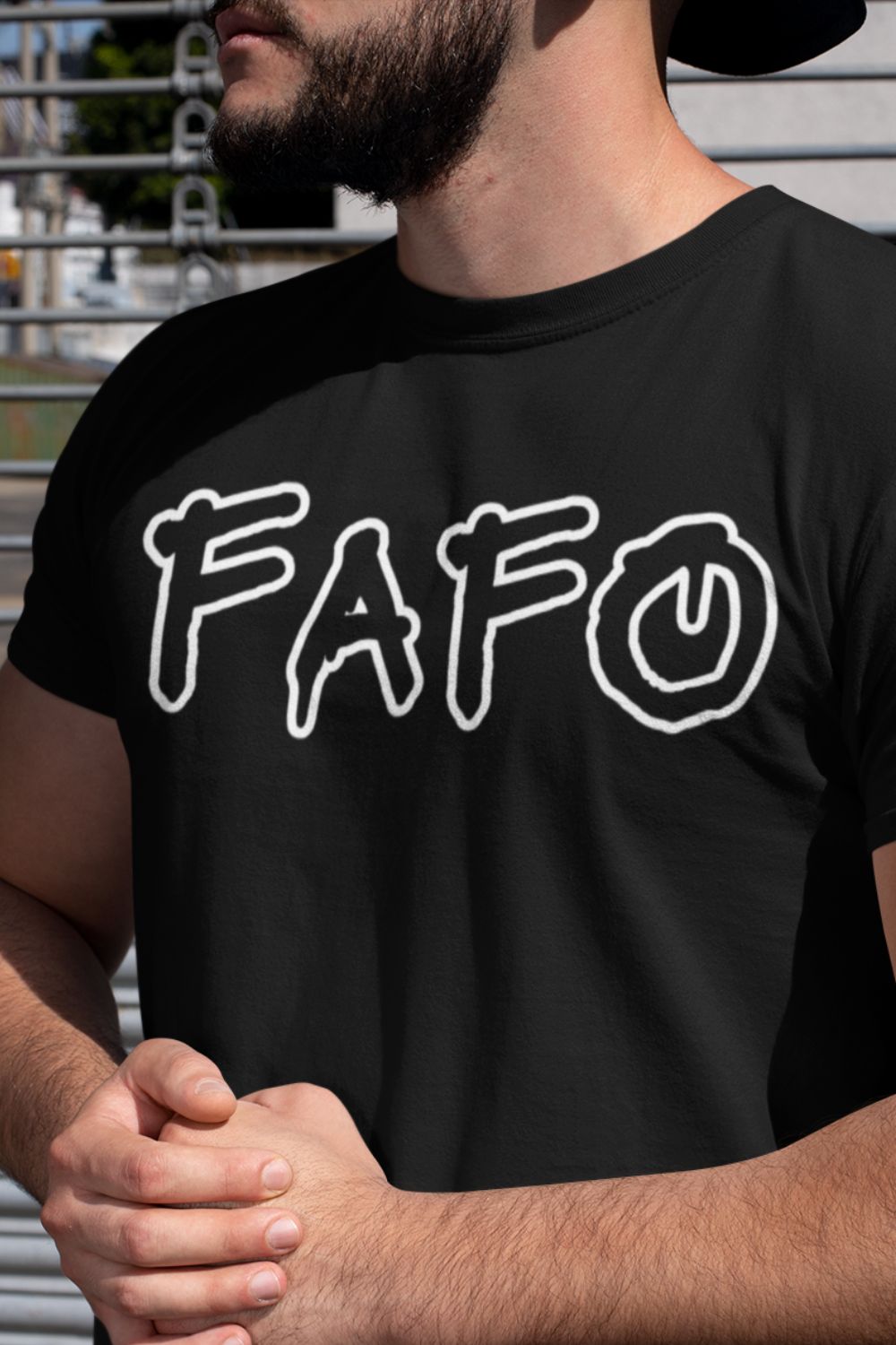 T-Shirt  Graphic Tees Men & Women Want – NSFW FAFO Spray Paint Black T Shirt Infidel Collective