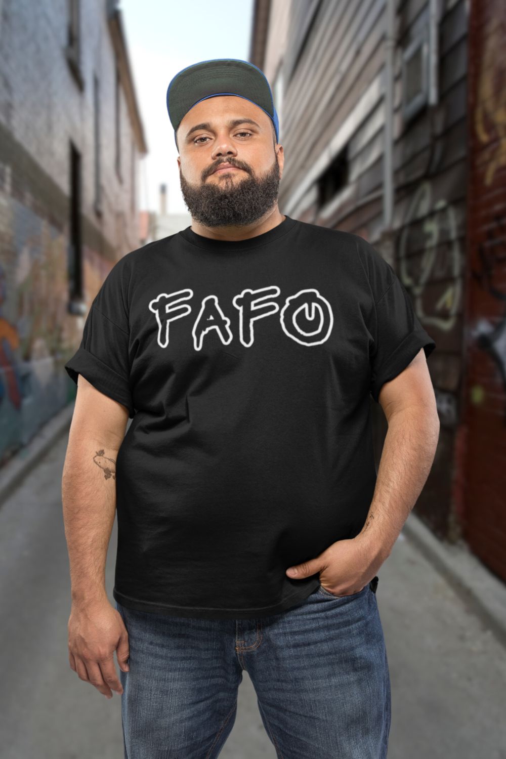 T-Shirt  Graphic Tees Men & Women Want – NSFW FAFO Spray Paint Black T Shirt Infidel Collective