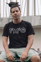 T-Shirt  Graphic Tees Men & Women Want – NSFW FAFO Spray Paint Black T Shirt Infidel Collective