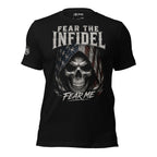 Fear Me Infidel Reaper graphic black tee from Infidel Collective