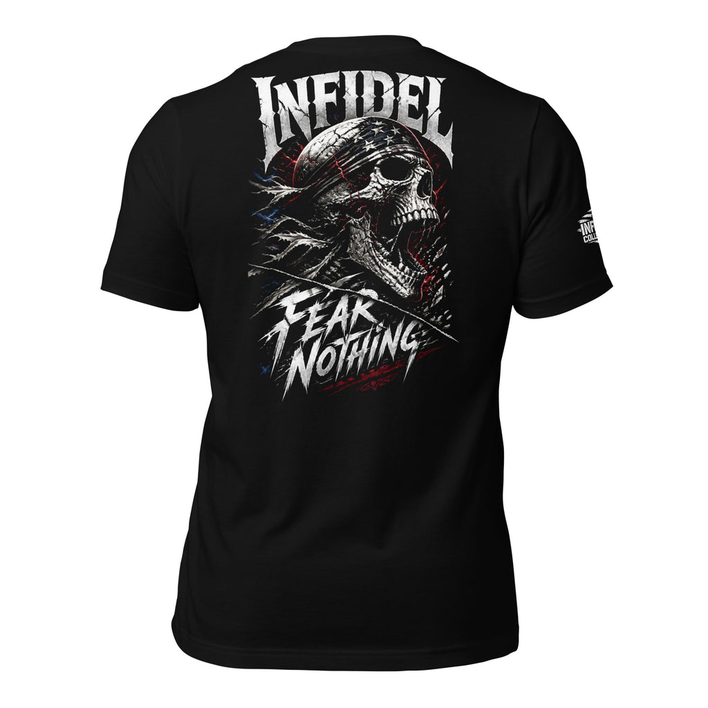 Fear Nothing Infidel back print black tee from Infidel Collective