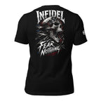 Fear Nothing Infidel back print black tee from Infidel Collective