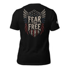 Fear the Free shield wings back print black tee from Infidel Collective