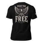 Fear the Free eagle shield back print black tee from Infidel Collective