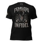 Fearless by Creed Infidel scorpion and skull graphic black tee from Infidel Collective