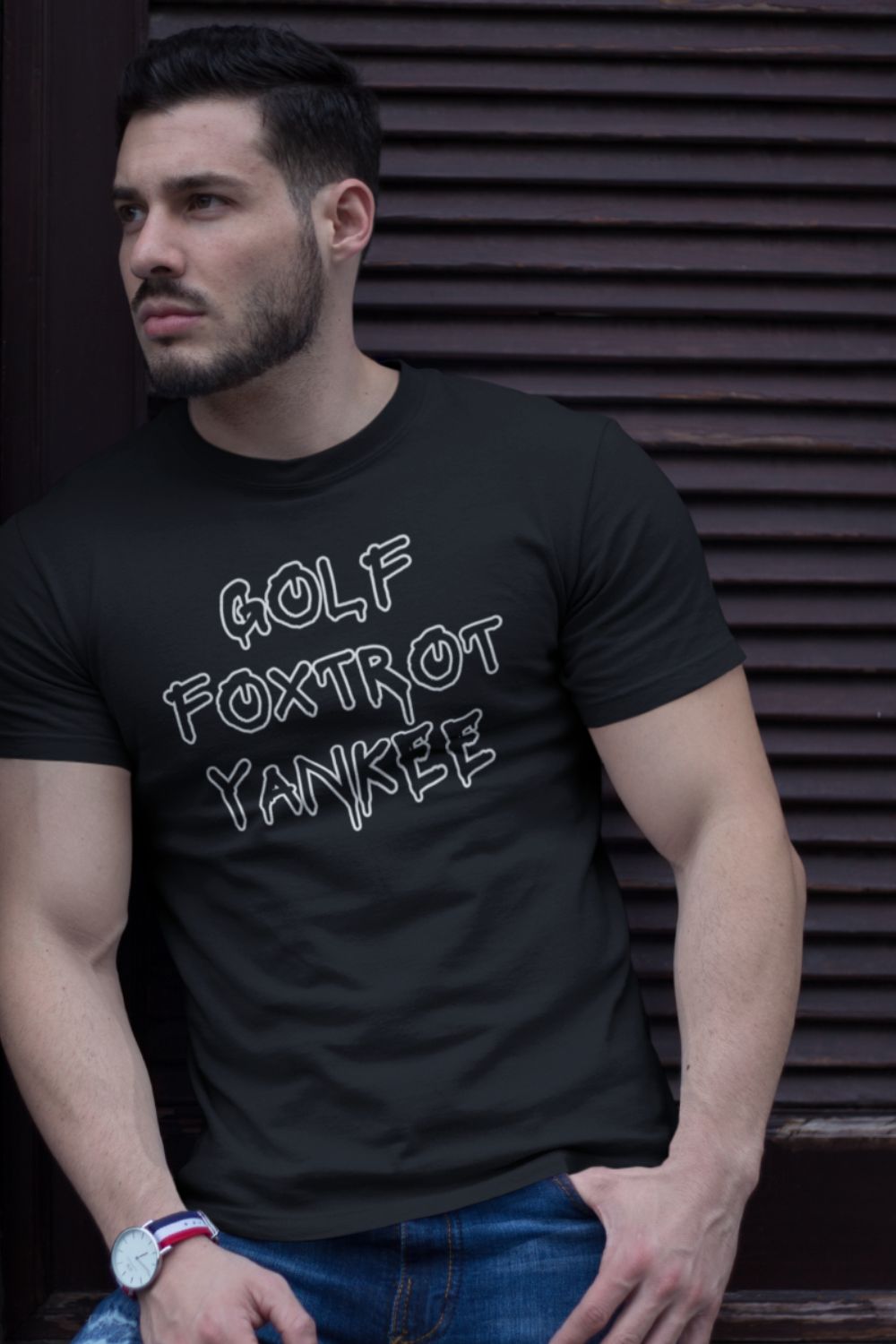 T-Shirt  Graphic Tees Men & Women Rock– NSFW Golf Foxtrot Yankee Black T Shirt Infidel Collective