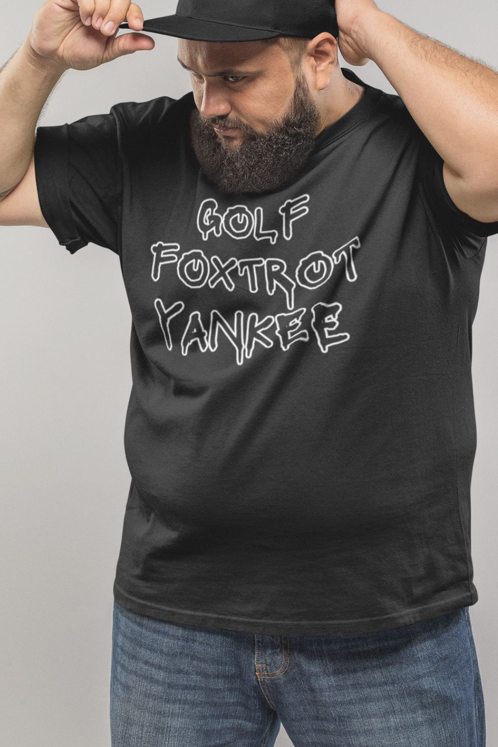 T-Shirt  Graphic Tees Men & Women Rock– NSFW Golf Foxtrot Yankee Black T Shirt Infidel Collective