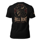 Hell Bent Biker skull back print black tee from Infidel Collective