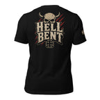 Hell Bent skull back print black tee from Infidel Collective