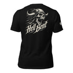 Hell Bent snake skull back print black tee from Infidel Collective