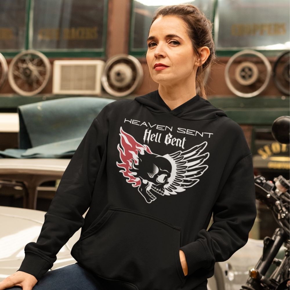 Heaven Sent Hell Bent Black Hoodie  Infidel Collective