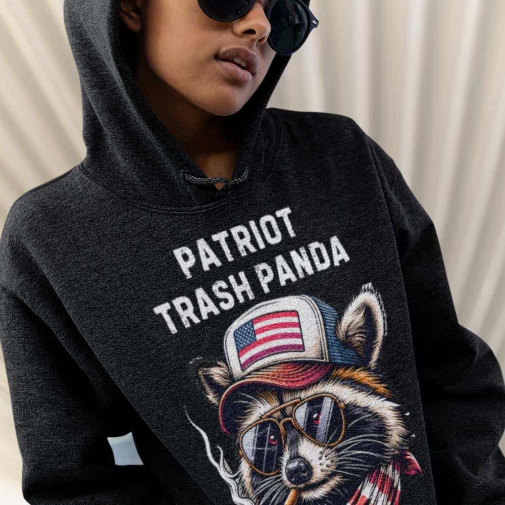 Patriotic Freedom Trash Panda Black Hoodie  Infidel Collective