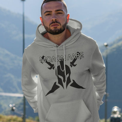 Molon Labe Spartan's Call to Arms 2A Grey Hoodie  Infidel Collective