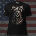 American Patriot screaming hooded reaper design front print black tee from Infidel Collective