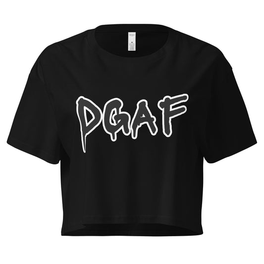 Crop Top Crop Top NSFW – DGAF Graffiti Font Black Graphic Tee Infidel Collective