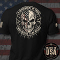 USA Made Descendant of the Unruled Flag Skull Back Print Tee