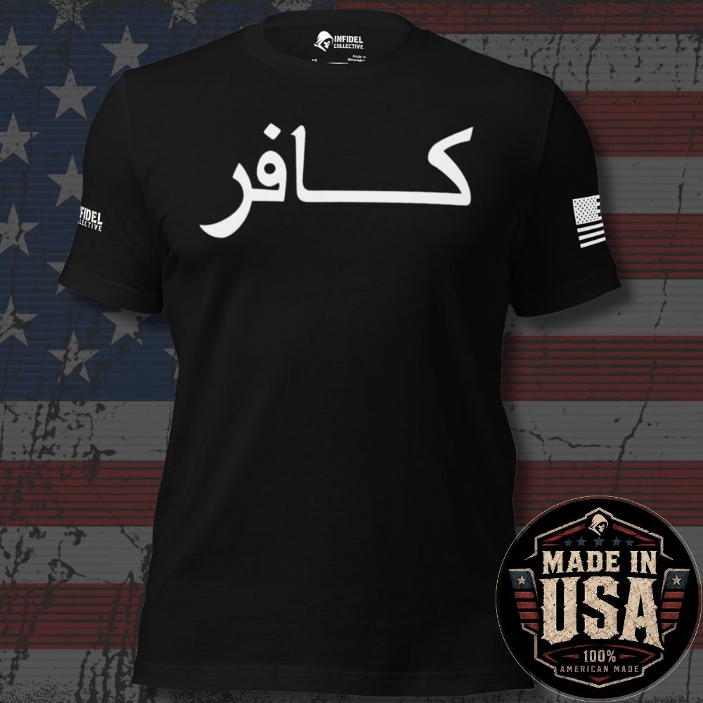 USA Made Infidel Kafir Arabic Script Tee