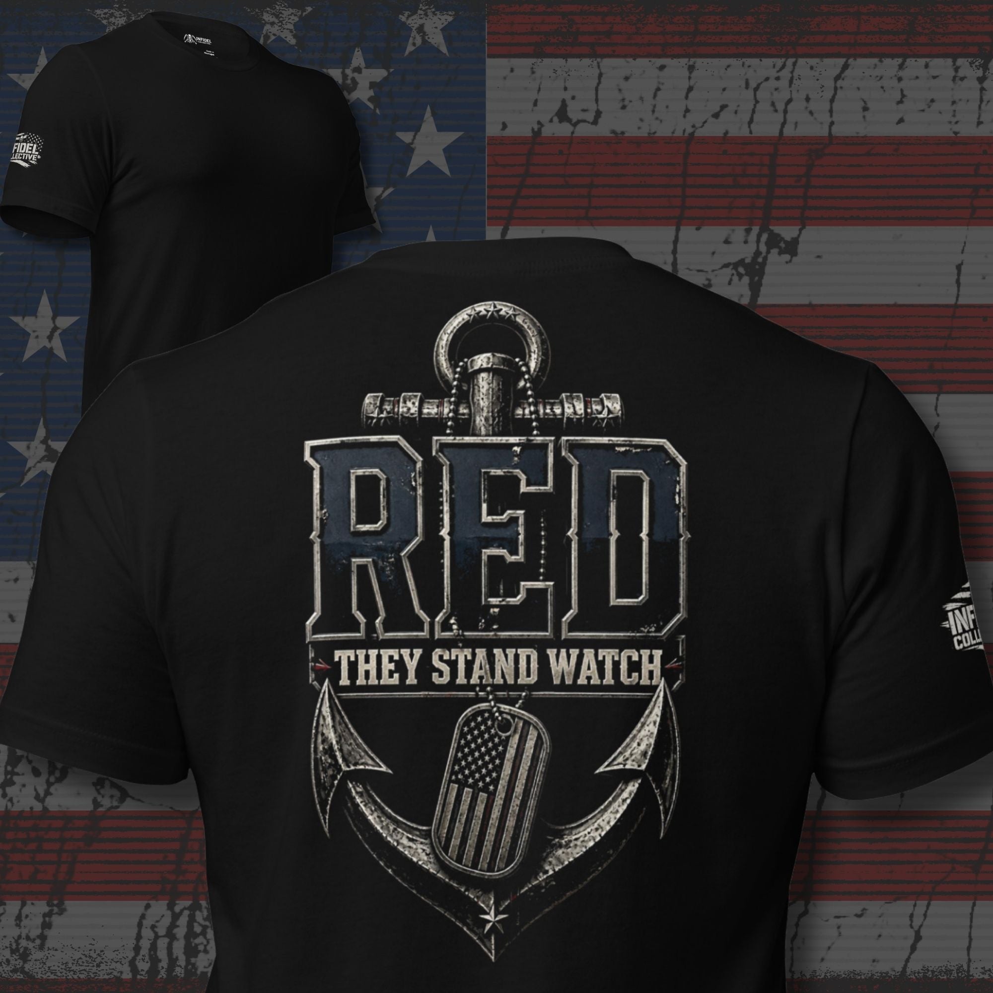 RED Navy They Stand Tee