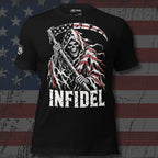 Infidel Flag Reaper graphic black tee from Infidel Collective