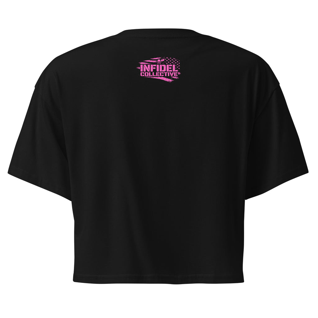 Welcome to the Shitshow Pink on Black NSFW Crop Top  Infidel Collective