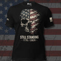Still Standing 1776 American Flag Skull black tee