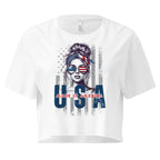 Crop Top Patriotic Crop Top – Made in America USA Girl White Fourth of July Shirt Infidel Collective