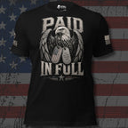 A Nation's Debt Paid in Full Tee, black tee, back view