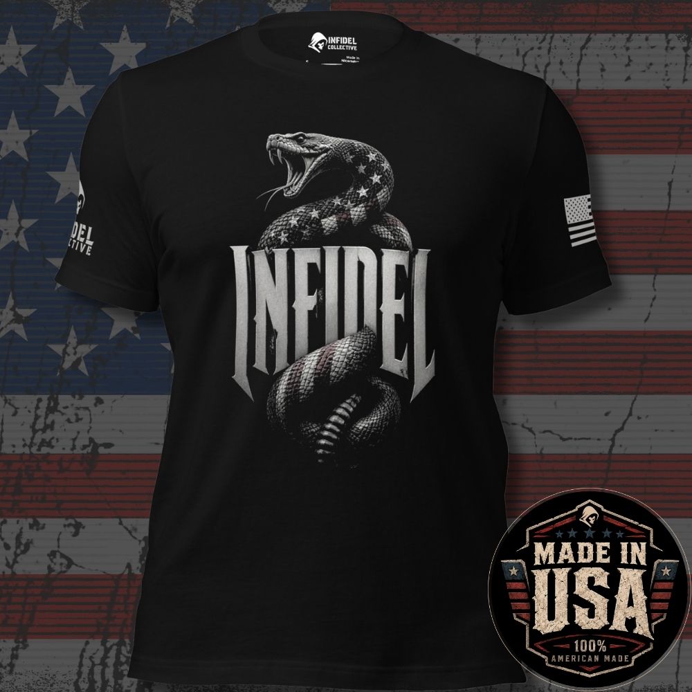 USA Made Infidel American Flag Serpent Tee