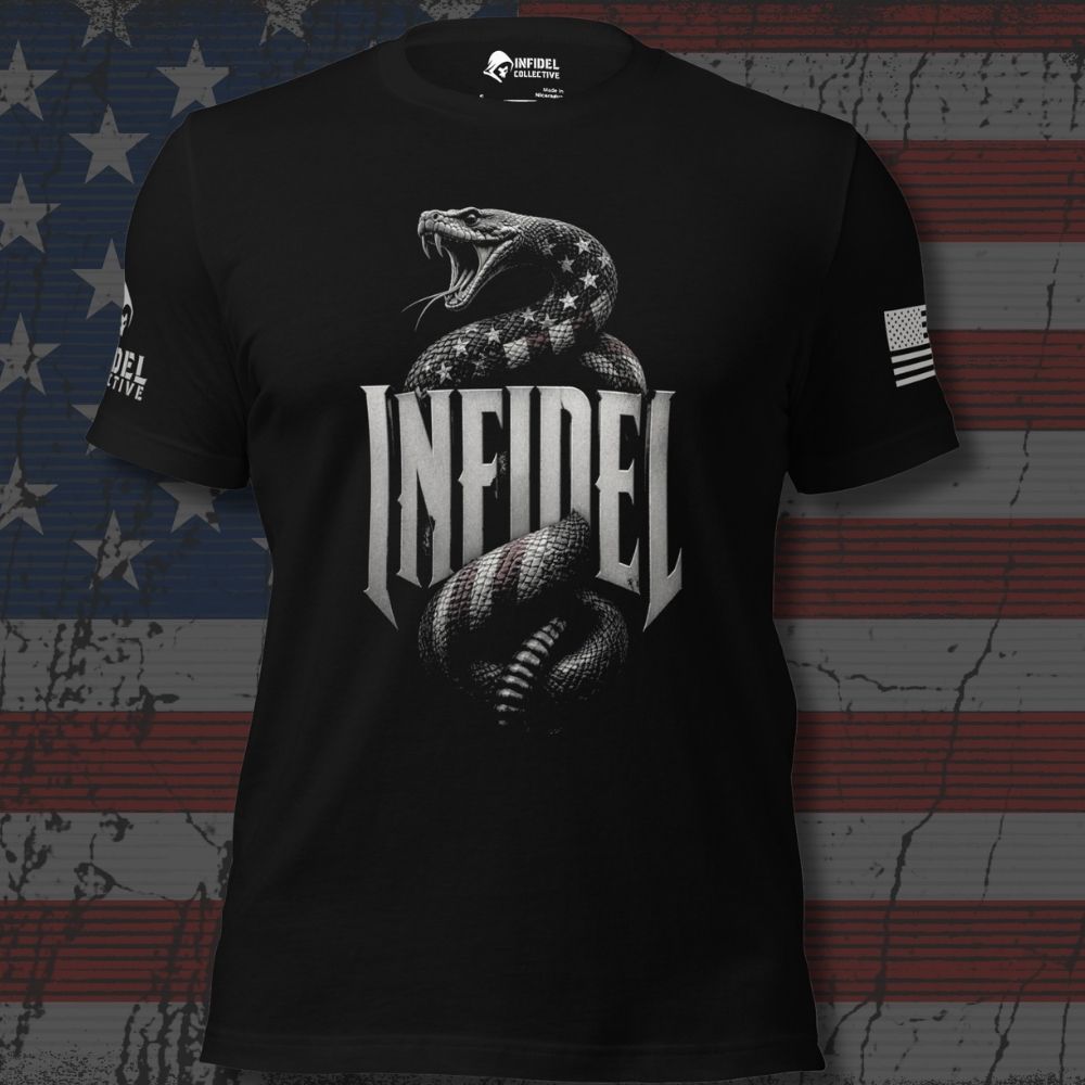 Heavyweight Infidel American Flag Serpent Tee