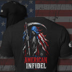 American Infidel Flag Reaper Back Print Tee